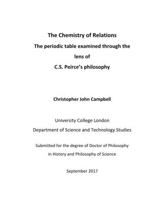 The Chemistry of Relations the Periodic Table Examined Through the Lens of C.S