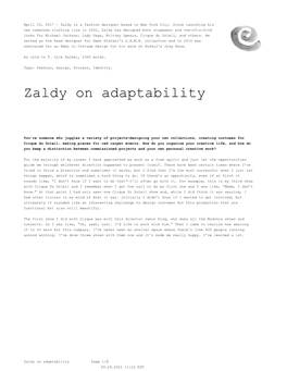 Zaldy on Adaptability