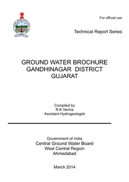 Ground Water Brochure Gandhinagar District Gujarat