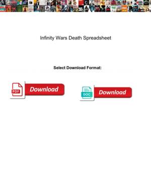 Infinity Wars Death Spreadsheet