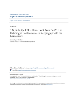 "Ok Girls, the FBI Is Here- Look Your Best!": the Defining Of