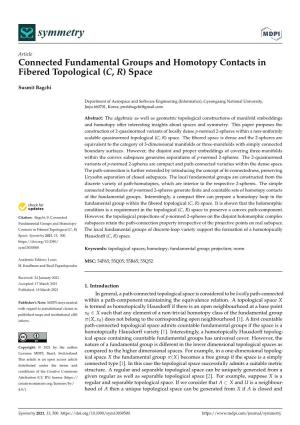 Connected Fundamental Groups and Homotopy Contacts in Fibered Topological (C, R) Space