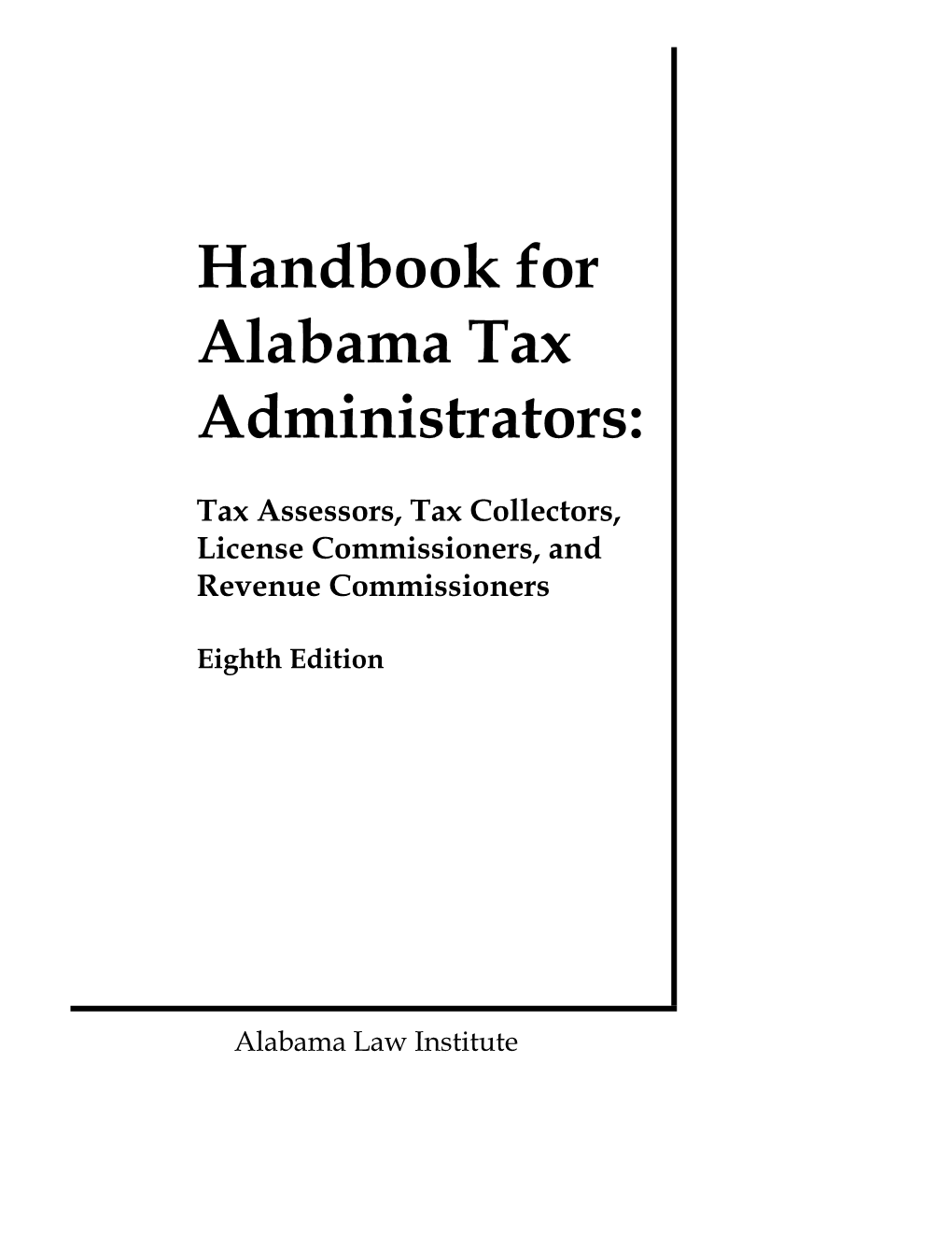 Handbook for Alabama Tax Administrators