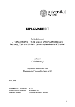 Richard Serra - Philip Glass
