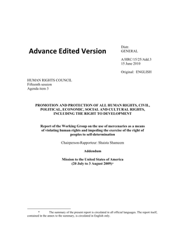Advance Edited Version A/HRC/15/25/Add.3 15 June 2010