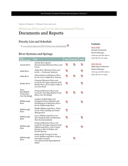 Environmental Flows) Documents and Reports