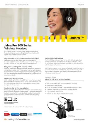 Jabra Pro 900 Series Wireless Headset