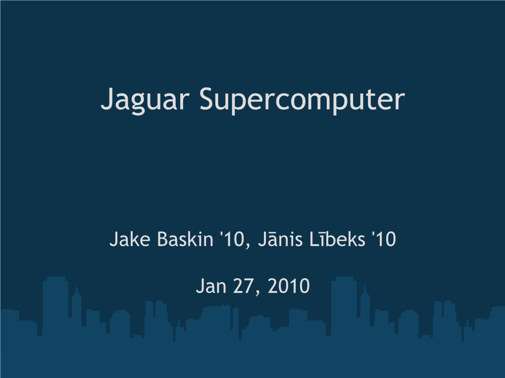 Jaguar Supercomputer