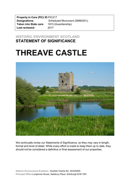 Threave Castle Statement of Significance