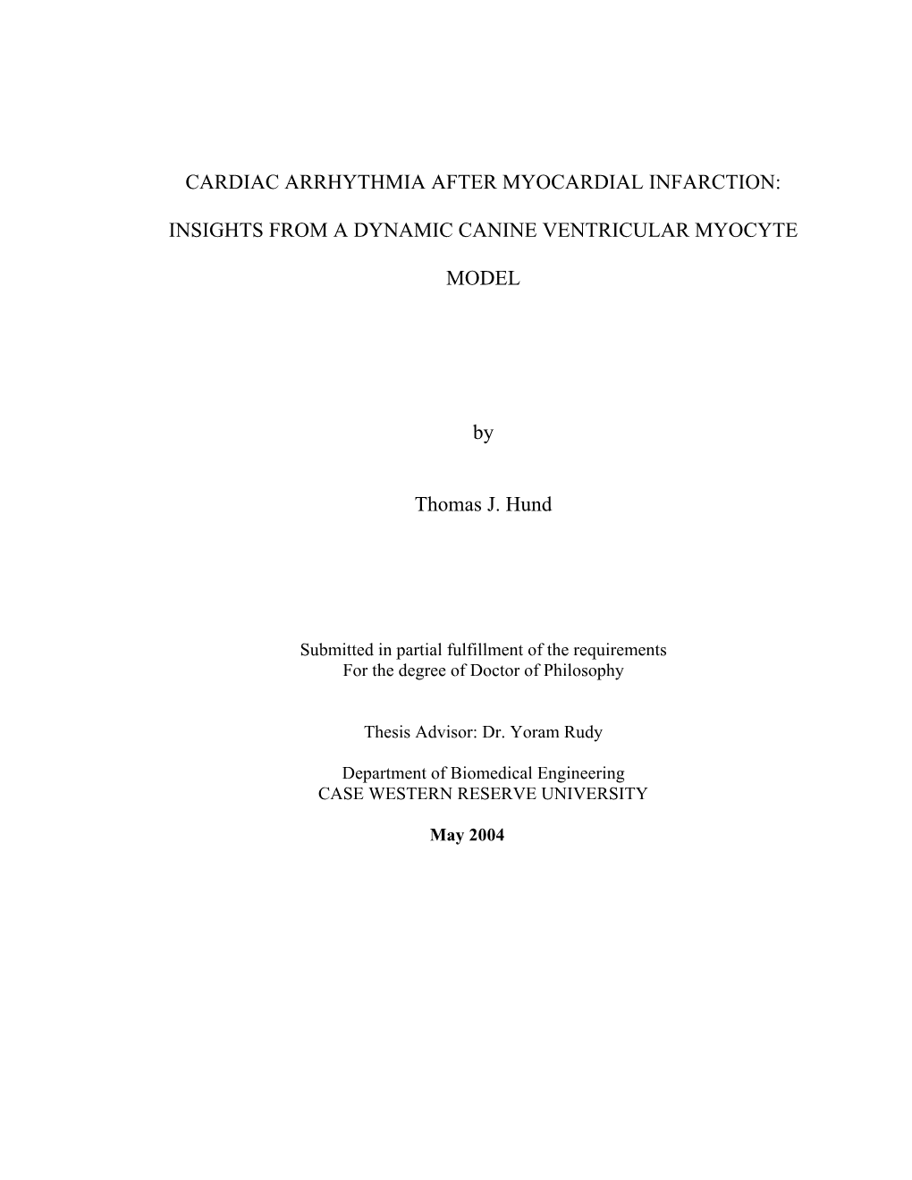 Cardiac Arrhythmia After Myocardial Infarction