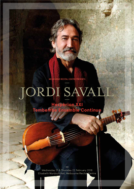 JORDI SAVALL Hespèrion XXI Tembembe Ensamble Continuo