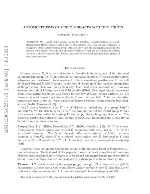Automorphisms of Cubic Surfaces Without Points