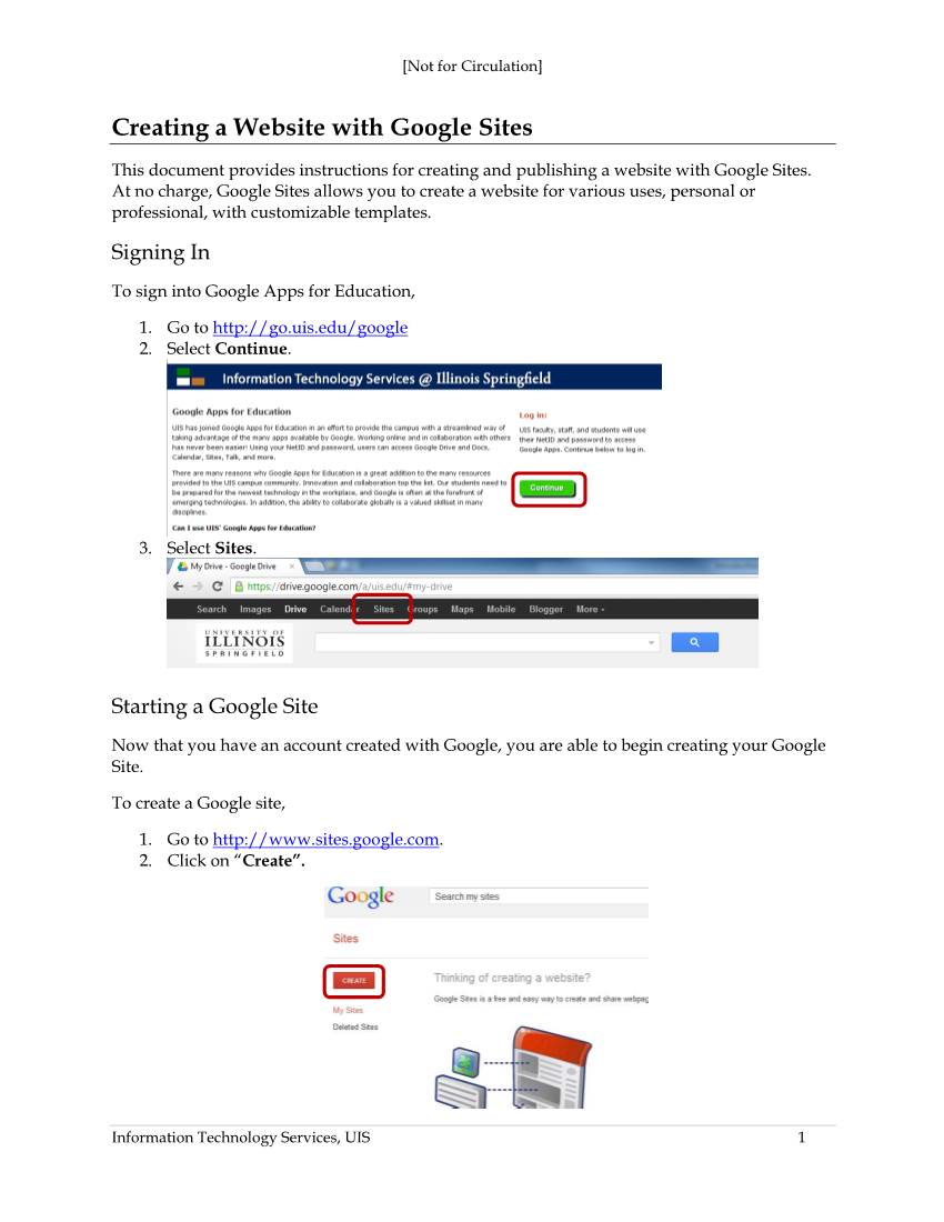 Creating a Website with Google Sites