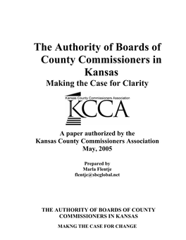 The Authority of Boards of County Commissioners in Kansas