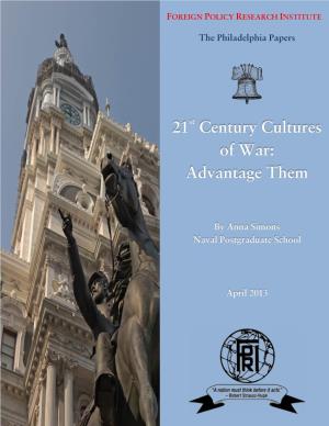 21St Century Cultures of War: Advantage Them