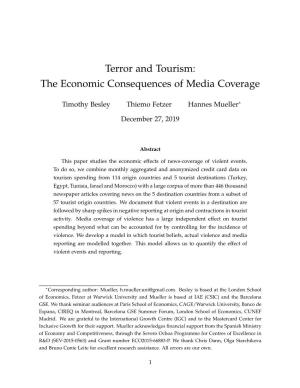 Terror and Tourism: the Economic Consequences of Media Coverage