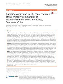 Agrobiodiversity and in Situ Conservation in Ethnic Minority