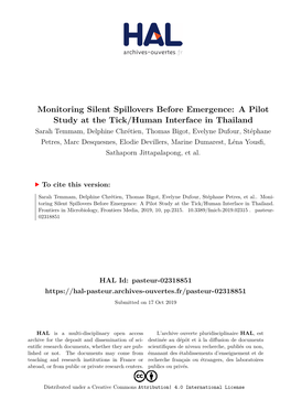 A Pilot Study at the Tick/Human Interface in Thailand