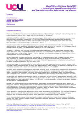 LOCATION, LOCATION, LOCATION – the Widening Education Gap in Britain and How Where You Live Determines Your Chances