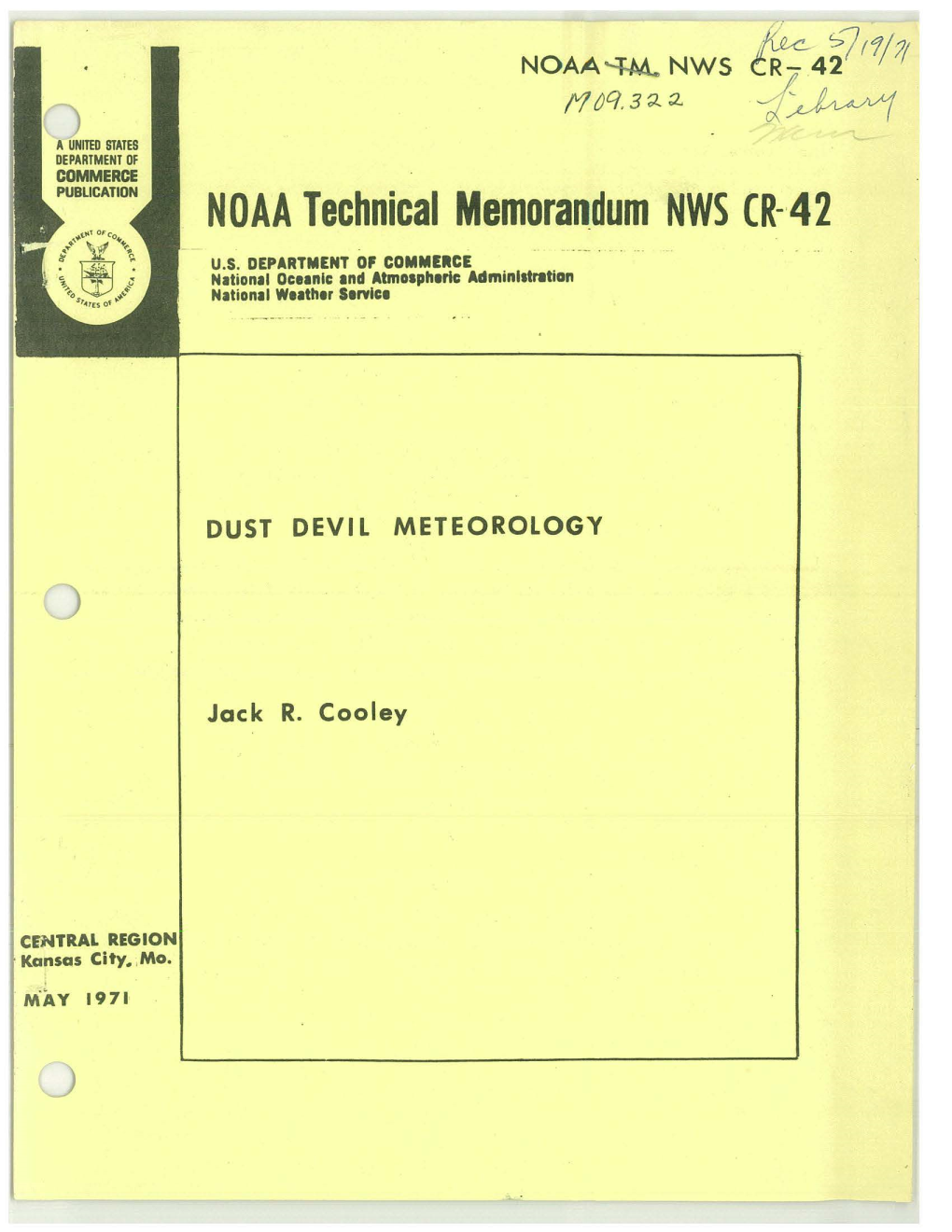 DUST DEVIL METEOROLOGY Jack R