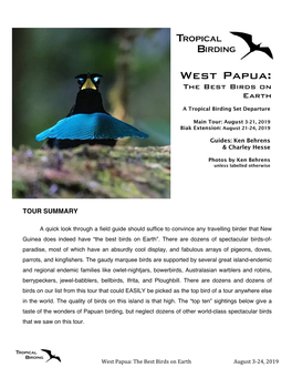 West Papua: the Best Birds on Earth