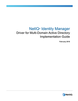 Netiq Multi-Domain Active Directory Driver Implementation Guide