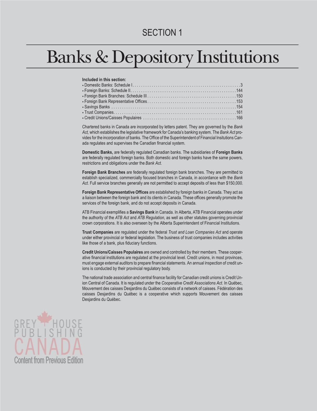 Banks & Depository Institutions