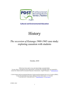 The Secession of Katanga 1960-1965 Case Study: Exploring Causation with Students
