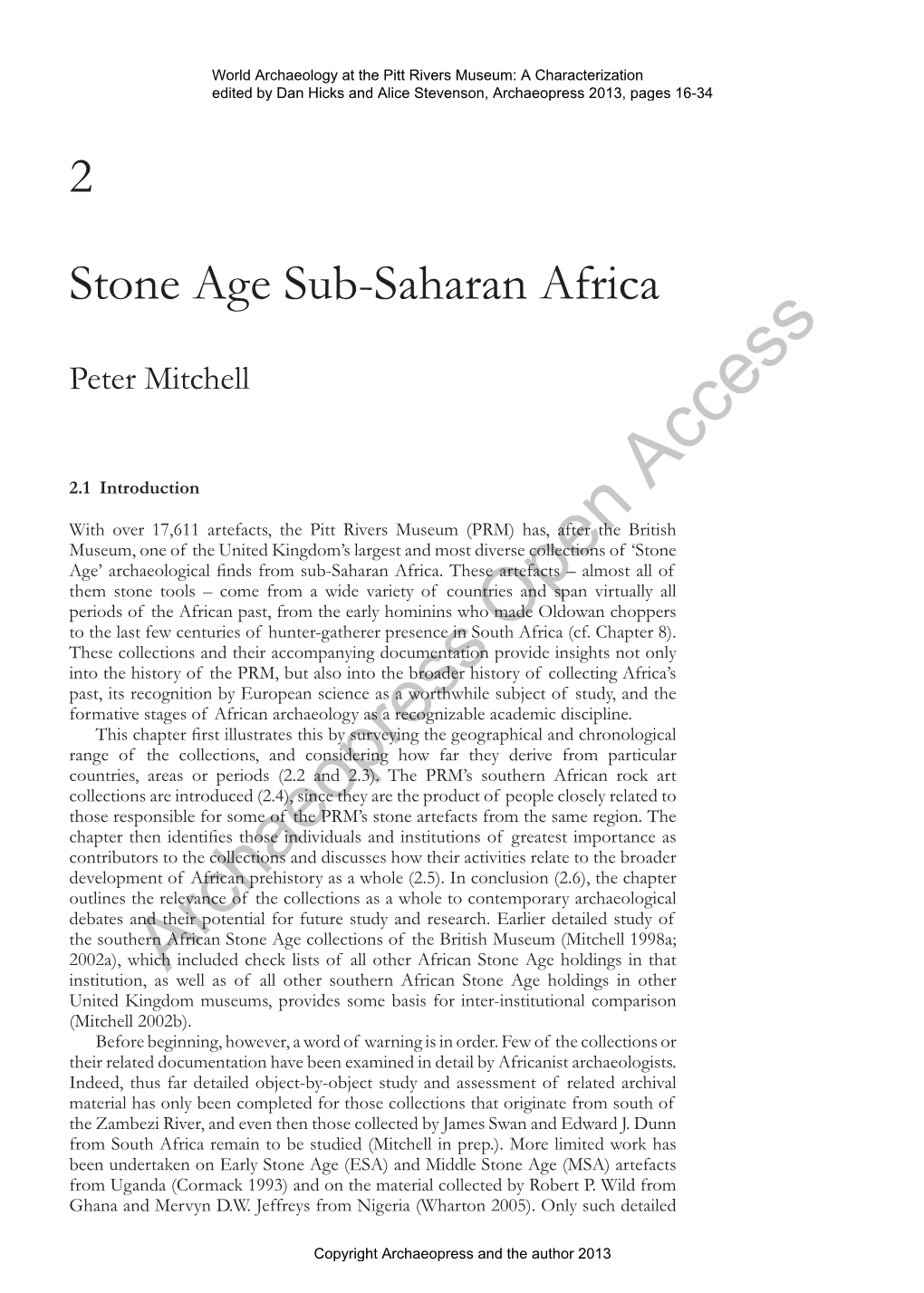 Stone Age Sub-Saharan Africa