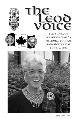 Clan Macleod Societies Canada National Council Newsletter # 52 Spring, 2010