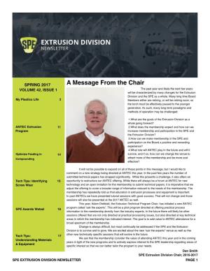 2017 ANTEC Extrusion Program New This Year at ANTEC ...Ask the Experts