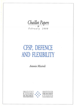 CFSP, Defence and Flexibility