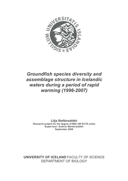 Groundfish Species Diversity and Assemblage Structure in Icelandic Waters During a Period of Rapid Warming (1996-2007)