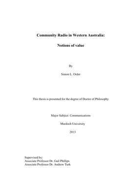 Community Radio in Western Australia