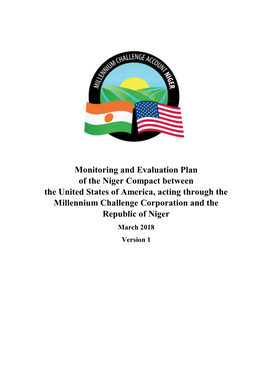Monitoring and Evaluation Plan of the Niger Compact Between the United
