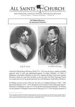 Sir William Delancey: an American at Waterloo