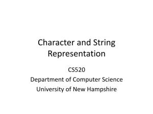 Character and String Representation