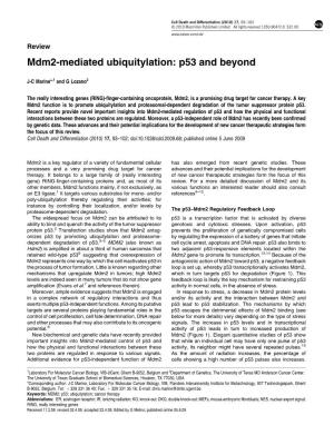 Mdm2-Mediated Ubiquitylation: P53 and Beyond