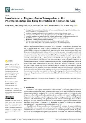 Involvement of Organic Anion Transporters in the Pharmacokinetics and Drug Interaction of Rosmarinic Acid