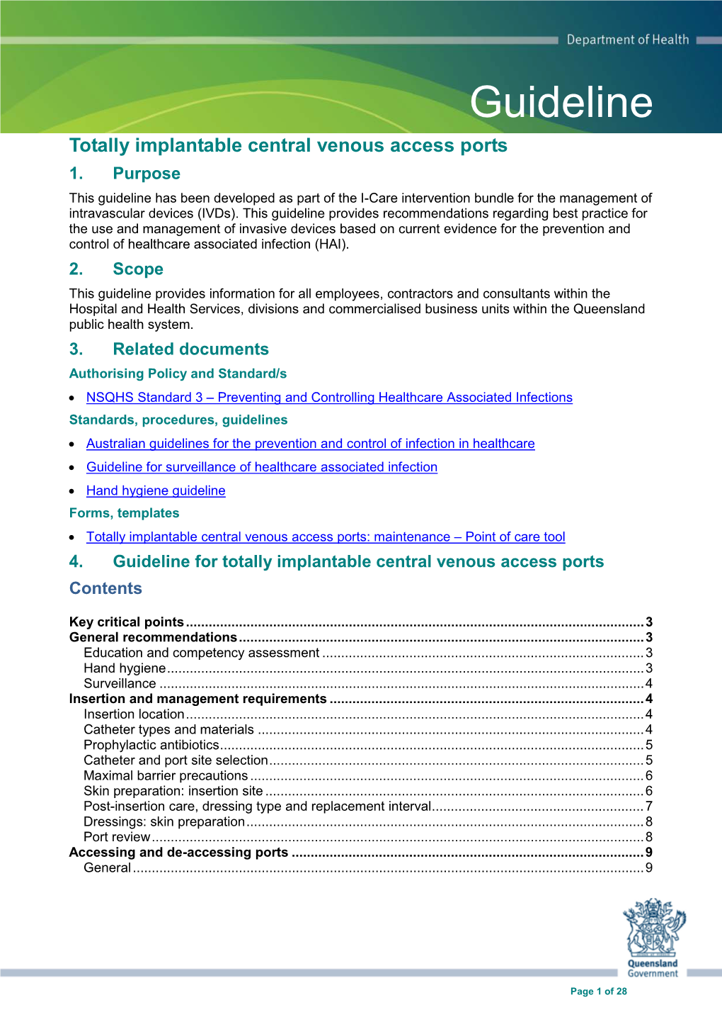 Guideline: Totally Implantable Central Venous Access Ports - DocsLib