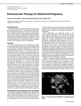 Endovascular Therapy for Abdominal Pregnancy