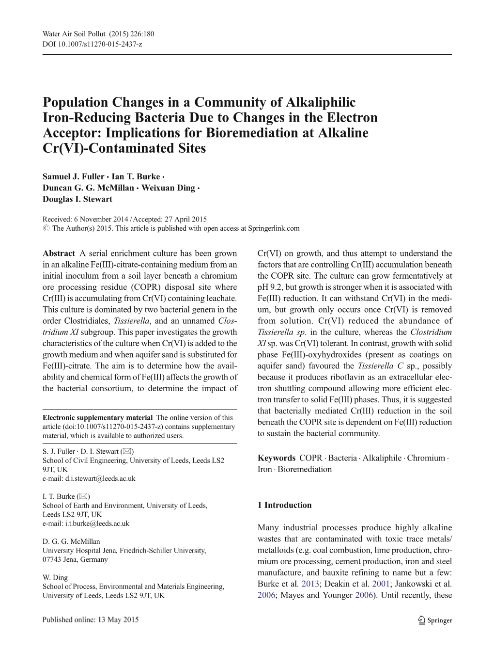 Population Changes in a Community of Alkaliphilic Iron-Reducing