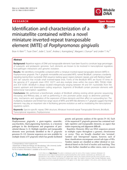 Identification and Characterization of a Minisatellite Contained Within A