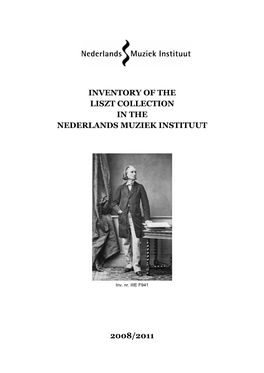 Inventory of the Liszt Collection in the Nederlands Muziek Instituut