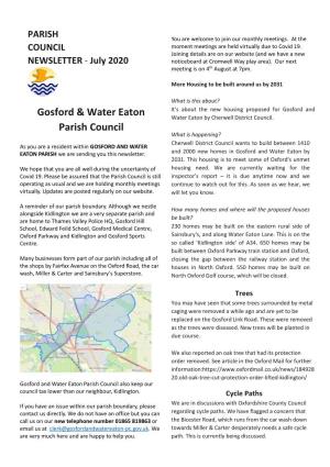 July 2020 Gosford & Water Eaton Parish Council