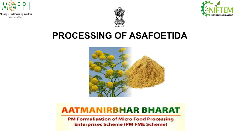 Processing of Asafoetida Introduction