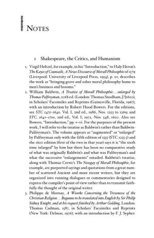 1 Shakespeare, the Critics, and Humanism 1