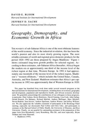 Geography, Demography, and Economic Growth in Africa