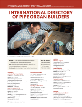 International Directory of Pipe Organ Builders