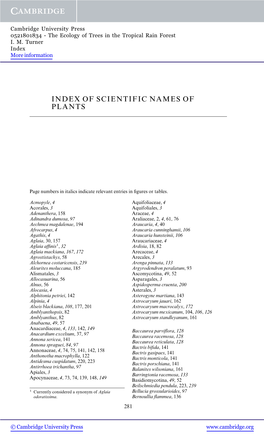 Index of Scientific Names of Plants